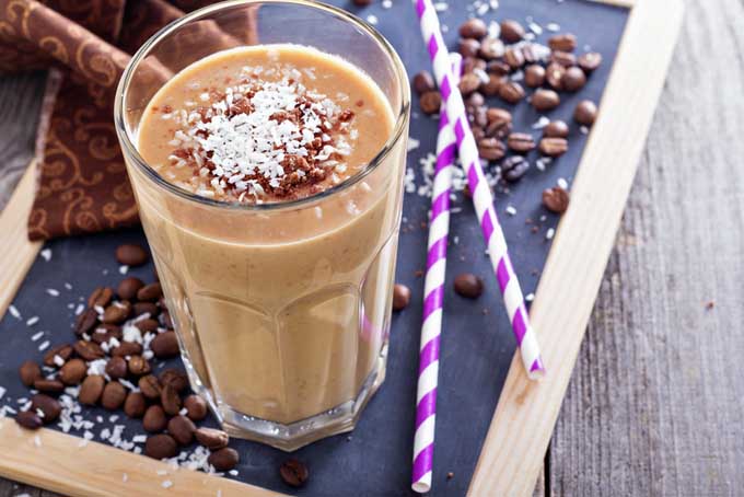 Koffie, kokos en chocolade smoothie